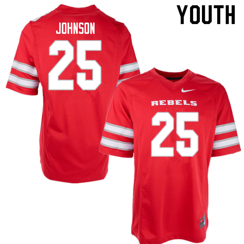 Youth #25 Ricky Johnson UNLV Rebels College Football Jerseys Sale-Red